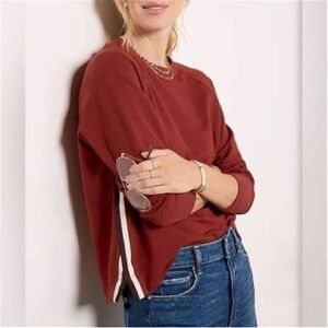 Evereve Brick Red Crew Neck Sweater
